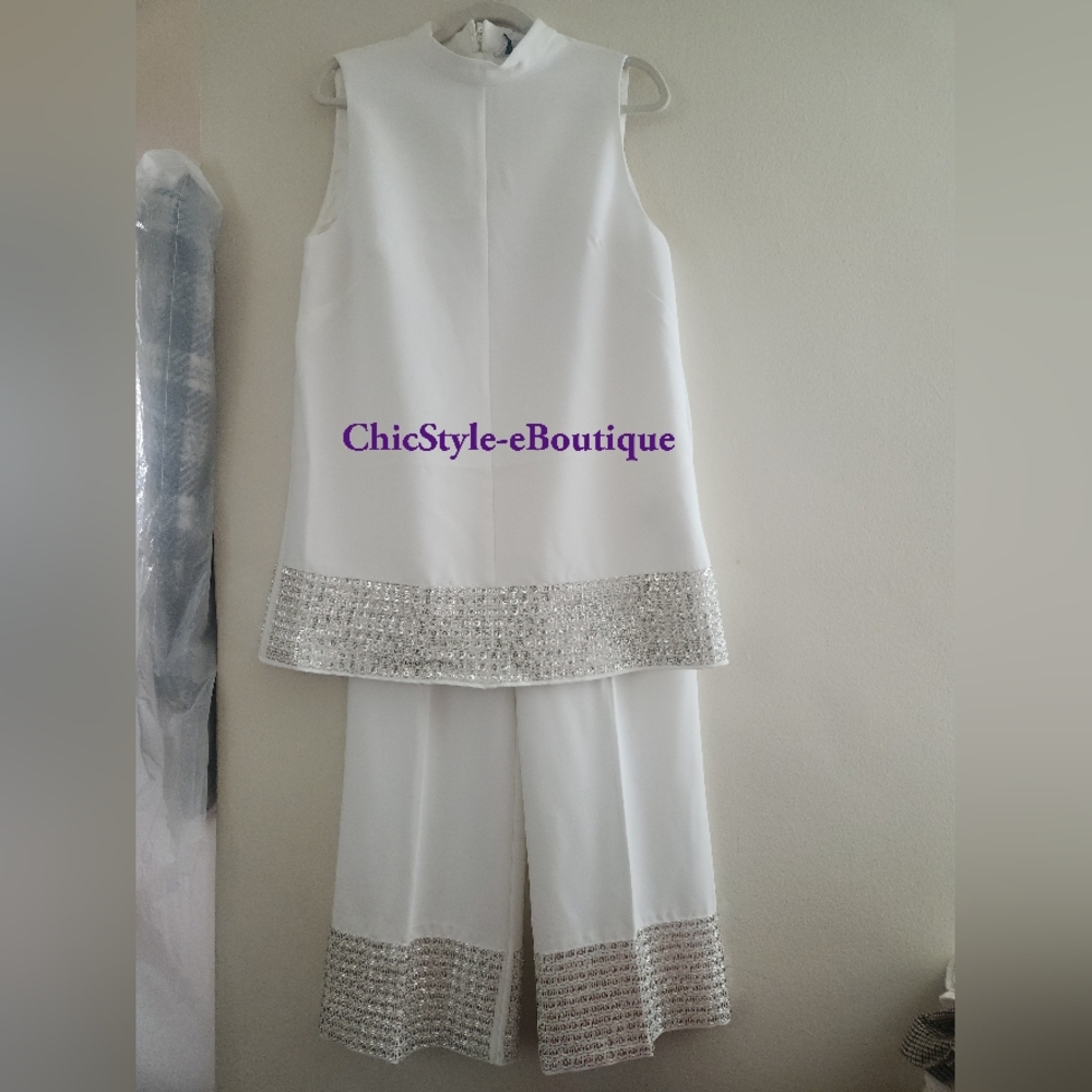 H&M Bead-embellished Pants white (PANTS ONLY). NWT. Top separately sold - Picture 16 of 16